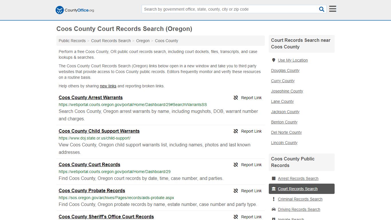 Coos County Court Records Search (Oregon) - County Office